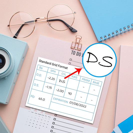 What does DS mean on an eye prescription?